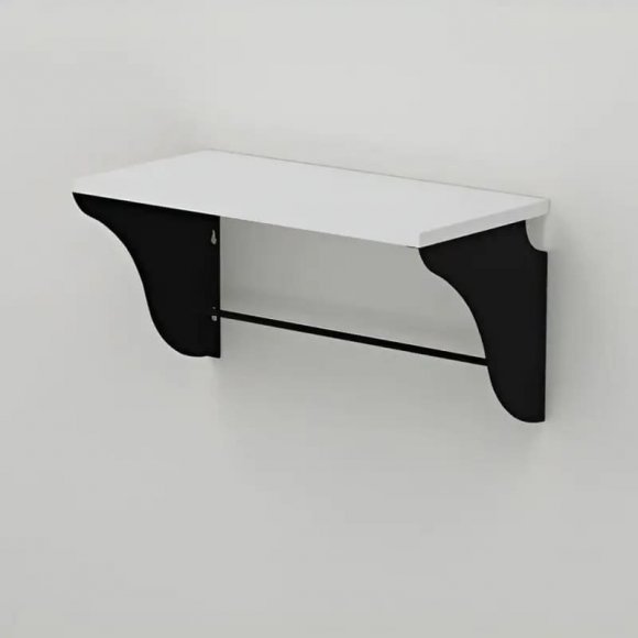 Настінна полиця Ferrum-decor Комфі 260x600x240 метал Чорний ДСП Біле 16 мм (FRD-102737) Настінна полиця Ferrum-decor Комфі 260x600x240 метал Чорний ДСП Біле 16 мм (FRD-102737)