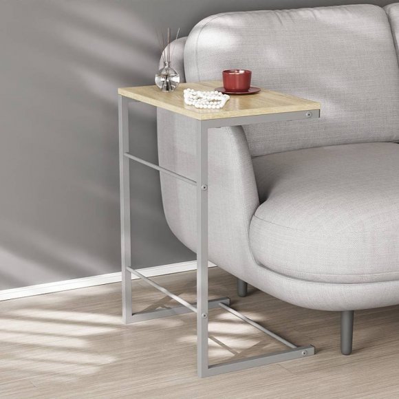 Столик приставний Террі Ferrum-decor 650x440x330 Сірий метал ДСП Дуб Сонома 16 мм (FRD-104665)