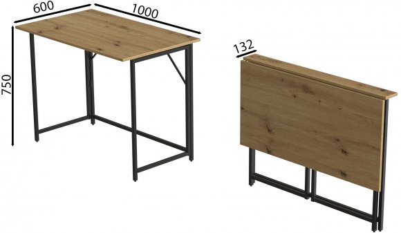 Стіл розкладний Моріс Ferrum-decor 750x1000x600 Чорний метал ДСП Дуб Артизан 16 мм (FRD-104674) Стіл розкладний Моріс Ferrum-decor 750x1000x600 Чорний метал ДСП Дуб Артизан 16 мм (FRD-104674)