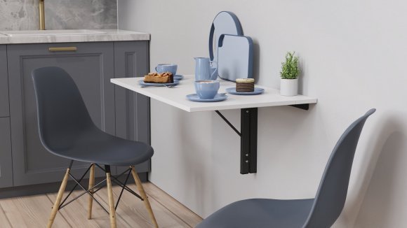 Обідній стіл-трансформер Ніка стіновий Ferrum-decor 420x900x500 Чорний метал ДСП Біле 16 мм (FRD-105164) Обідній стіл-трансформер Ніка стіновий Ferrum-decor 420x900x500 Чорний метал ДСП Біле 16 мм (FRD-105164)