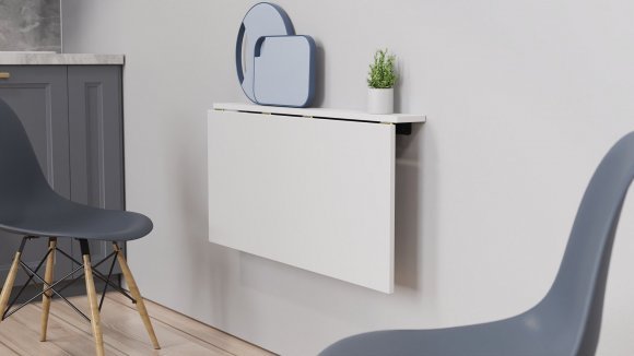 Обідній стіл-трансформер Ніка стіновий Ferrum-decor 420x900x500 Чорний метал ДСП Біле 16 мм (FRD-105164) Обідній стіл-трансформер Ніка стіновий Ferrum-decor 420x900x500 Чорний метал ДСП Біле 16 мм (FRD-105164)