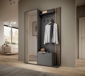 Передпокій з дзеркалом Perfect Home Неллі / Nelly 2-дверний Графіт/дуб артизан (PFH-091305)