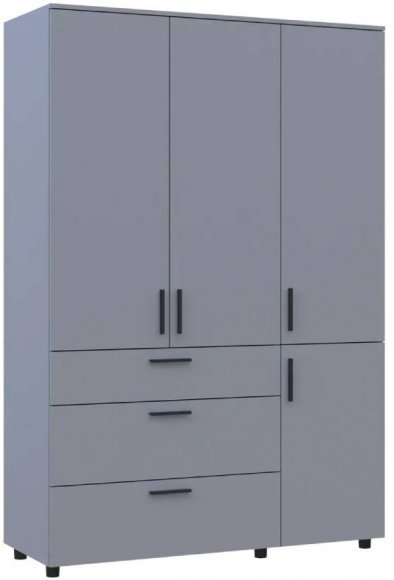 Шафа для одягу Doros Торн Сірий 3 ДСП/3Ш (полиці) 135х51.6х200 (DRS-012064)