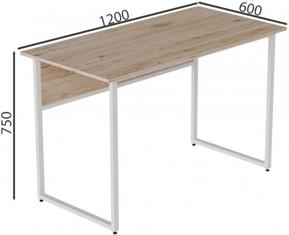 Комп'ютерний стіл Ferrum-decor Коді 75x120x60 білий ДСП Дуб Сан-Марино 16мм (FRD-101194)
