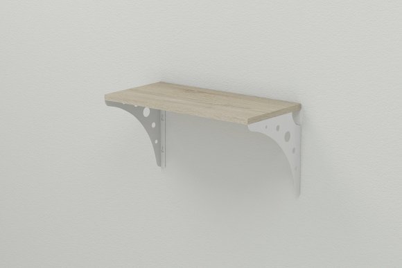 Полиця настінна Ferrum-decor Ханді 2 240x700x240 метал Білий ДСП Сонома 16 мм (FRD-102606)