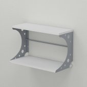 Настінна полиця Ferrum-decor Букін 330x500x240 метал Сірий ДСП Біле 16 мм (FRD-102856)