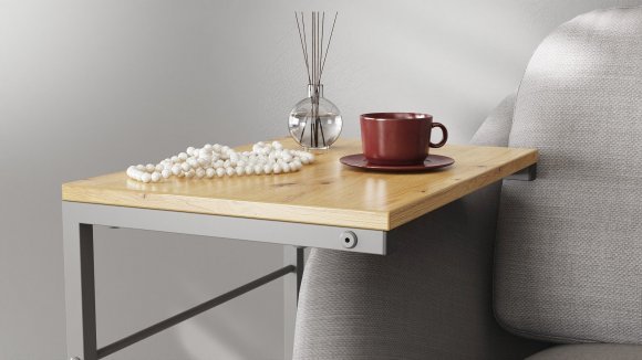 Столик приставний Террі Ferrum-decor 650x440x330 Сірий метал ДСП Дуб Артизан 16 мм (FRD-104667)