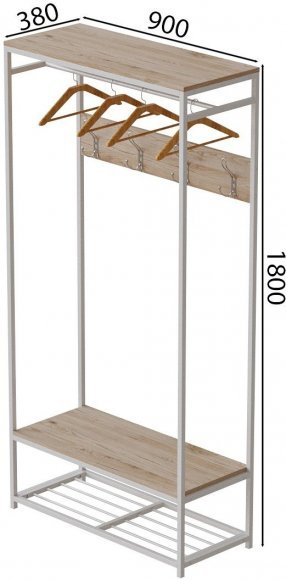 Вішалка модульна підлогова Ferrum-decor Треліс 15 180x90x38 білий ДСП Дуб Сан-Марино 16мм (FRD-104368) Вішалка модульна підлогова Ferrum-decor Треліс 15 180x90x38 білий ДСП Дуб Сан-Марино 16мм (FRD-104368)