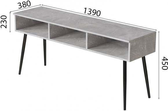 Тумба під телевізор Кентук Ferrum-decor 45x139x38 Чорний метал ДСП Бетон 16 мм (FRD-106727) Тумба під телевізор Кентук Ferrum-decor 45x139x38 Чорний метал ДСП Бетон 16 мм (FRD-106727)