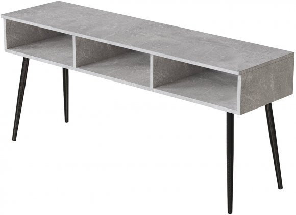 Тумба під телевізор Кентук Ferrum-decor 45x139x38 Чорний метал ДСП Бетон 16 мм (FRD-106727) Тумба під телевізор Кентук Ferrum-decor 45x139x38 Чорний метал ДСП Бетон 16 мм (FRD-106727)