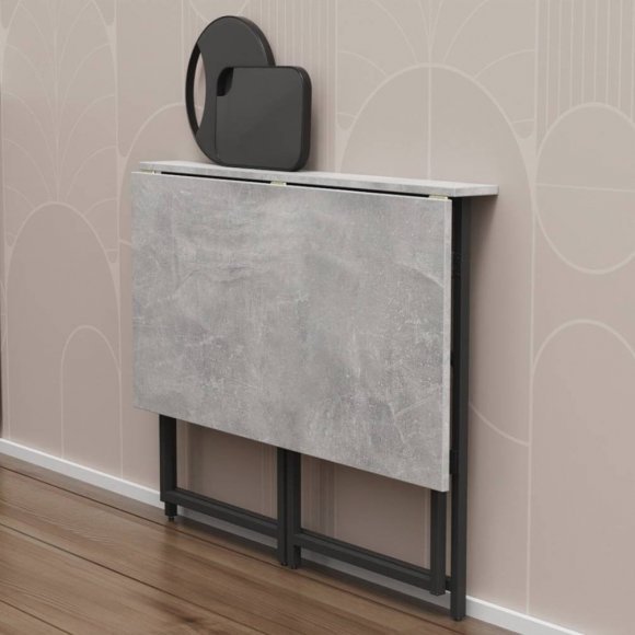 Стіл розкладний Моріс Ferrum-decor 750x1000x600 Чорний метал ДСП Бетон 16 мм (FRD-104675)
