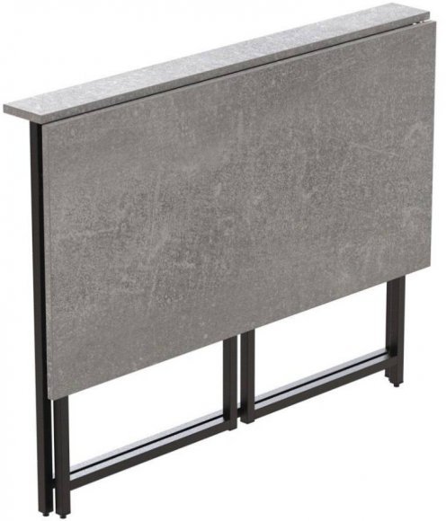 Стіл розкладний Моріс Ferrum-decor 750x1000x600 Чорний метал ДСП Бетон 16 мм (FRD-104675)