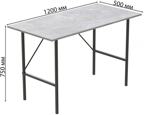Стіл письмовий LINE Тайм Ferrum-decor 750x1200x500 Чорний метал ДСП Бетон 16 мм (FRD-104884) Стіл письмовий LINE Тайм Ferrum-decor 750x1200x500 Чорний метал ДСП Бетон 16 мм (FRD-104884)