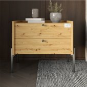 Тумба приліжкова LION Wood з двома шухлядами Дуб Артизан (чорні ножки) (LION-041348) Тумба приліжкова LION Wood з двома шухлядами Дуб Артизан (чорні ножки) (LION-041348)