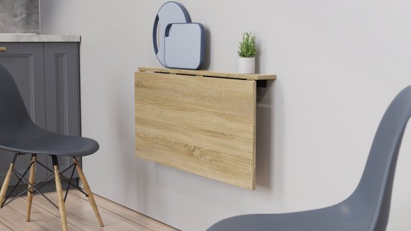 Обідній стіл-трансформер Ніка стіновий Ferrum-decor 420x900x500 Чорний метал ДСП Дуб Сонома 16 мм (FRD-105167) Обідній стіл-трансформер Ніка стіновий Ferrum-decor 420x900x500 Чорний метал ДСП Дуб Сонома 16 мм (FRD-105167)