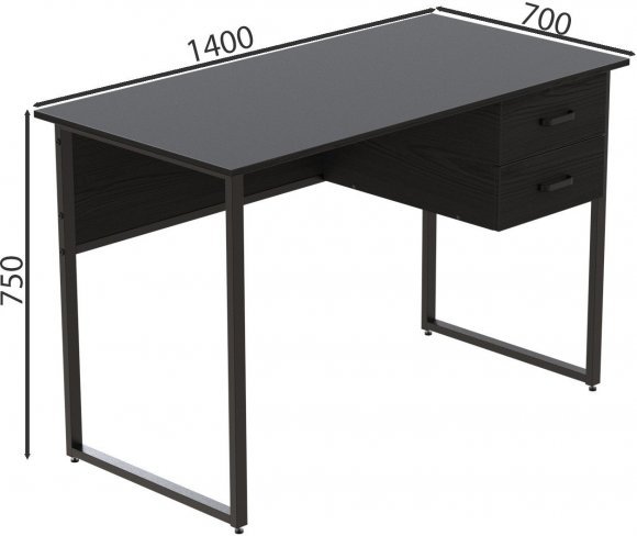 Комп'ютерний стіл Ferrum-decor Дакота 76x140x70 чорний ДСП Сосна Кембра 32мм (FRD-101963)